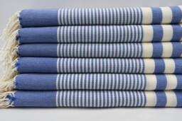 "Blue & White Towel, Turkish Towel, Striped Towel, 40""x83"