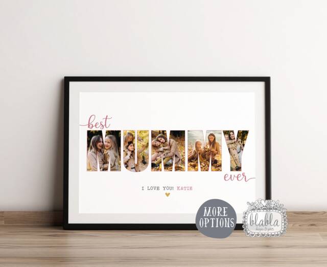 Personalised Mother's Day Photo Collage Poster Gift, First Day, Mothers Gifts, Goft For Mum, Mummy - image 1