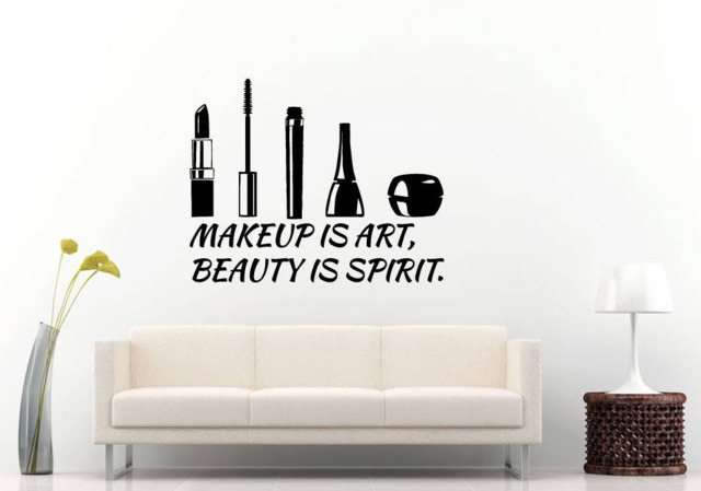 Makeup Beauty Spirit Style Salon Spa Art Design Woman Women Girl Female Wall Sticker Decal Vinyl Mural Decor L2314 - image 1