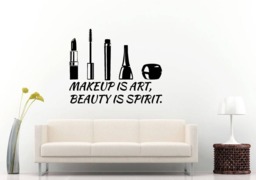 Makeup Beauty Spirit Style Salon Spa Art Design Woman Women Girl Female Wall Sticker Decal Vinyl Mural Decor L2314 - thumbnail 1
