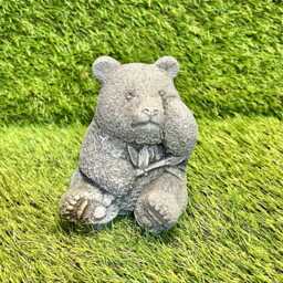 Concrete Small Panda With Bamboo Outdoor Garden Ornament Frost Protected - thumbnail 4