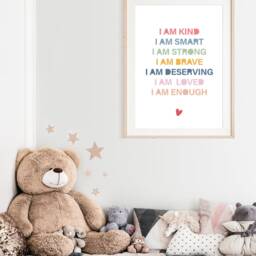 Girls Nursery Prints, Affirmation Self Love Print, Bedroom Wall Art, Playroom Prints - thumbnail 2