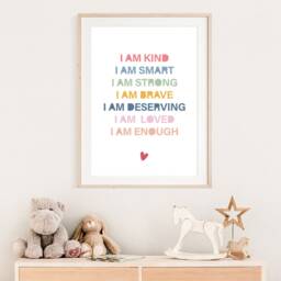 Girls Nursery Prints, Affirmation Self Love Print, Bedroom Wall Art, Playroom Prints - thumbnail 3