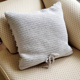 Crocheted Cushion, Bubble Pattern Scandinavian Home Decor, Decorative Crochet Sofa Made Of Cotton - thumbnail 3