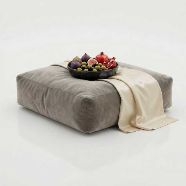 Plush Velvet Square Bean Bag Floor Cushion Oyster Ottoman Pouf - image 1