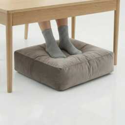 Plush Velvet Square Bean Bag Floor Cushion Oyster Ottoman Pouf - thumbnail 2