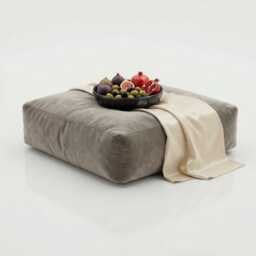 Plush Velvet Square Bean Bag Floor Cushion Oyster Ottoman Pouf - thumbnail 1