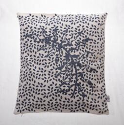 Blue Fern On Leaves Cushion Cover - thumbnail 1