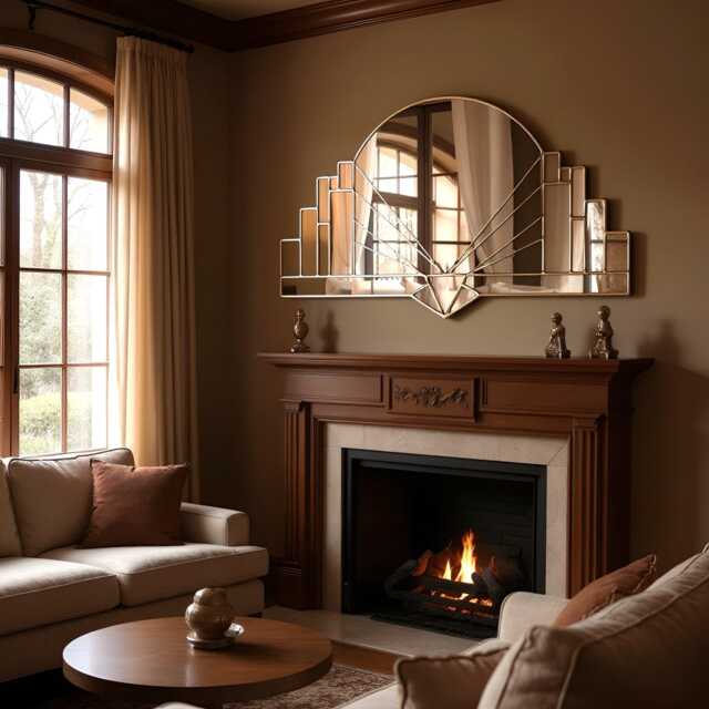 Antoinette Artisan Deco Elegance Wall Mirror in Gold - image 1
