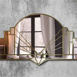 Antoinette Artisan Deco Elegance Wall Mirror in Gold - thumbnail 2