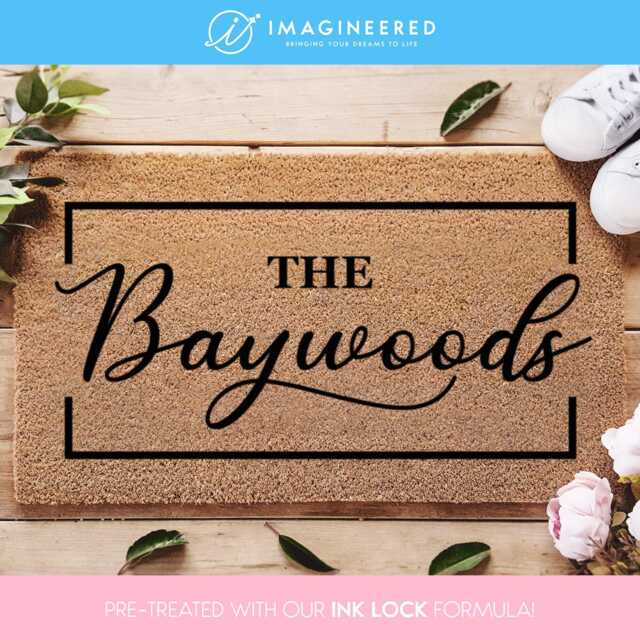 Personalized Housewarming Gift - Family Surname Doormat Custom Mat Porch Decor Wedding Realtor - image 1