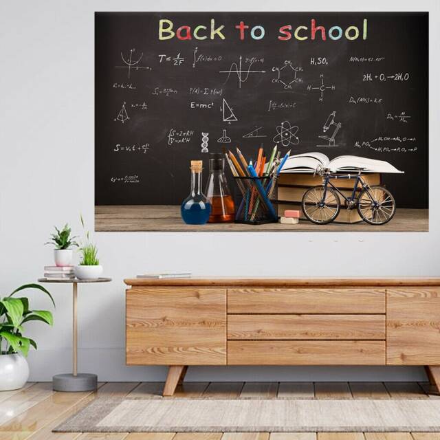Books On The Desk Over Blackboard 3D View Wall Sticker Poster Decal A760 - image 1