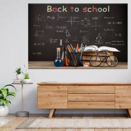 Books On The Desk Over Blackboard 3D View Wall Sticker Poster Decal A760 - thumbnail 2