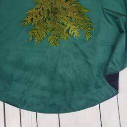 Green Velvet Tree Skirt, Green Christmas Monochrome Skirt - thumbnail 2
