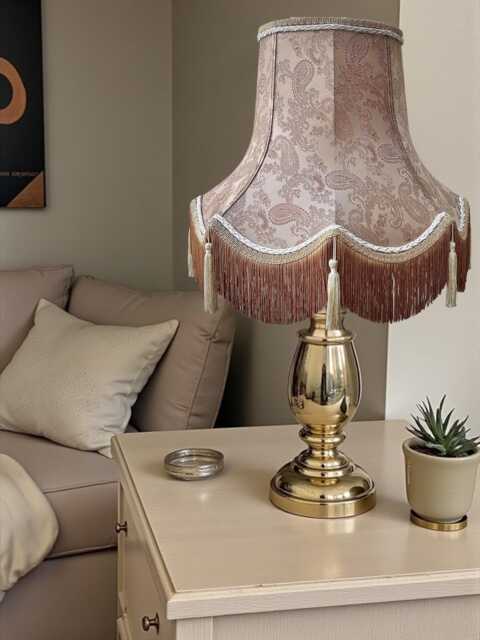 Antique Gold Paisley Fabric Lampshade Handmade in The UK For Table & Floor Standard Lamp Shades, Ceiling Lights, Clip On Wall Lights - image 1