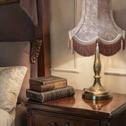Antique Gold Paisley Fabric Lampshade Handmade in The UK For Table & Floor Standard Lamp Shades, Ceiling Lights, Clip On Wall Lights - thumbnail 2