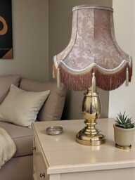 Antique Gold Paisley Fabric Lampshade Handmade in The UK For Table & Floor Standard Lamp Shades, Ceiling Lights, Clip On Wall Lights - thumbnail 1