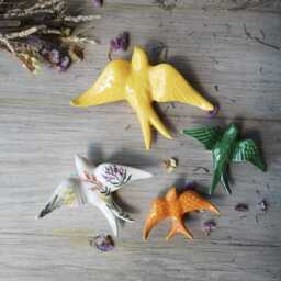 Set Of 4 Portuguese Swallows, Wall Art, Portugal Pottery, Keramik - thumbnail 3