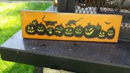 Halloween Pumpkins Wood Sign Distressed Wall Hanging Reclaimed Pallet Rustic Decor Repurposed Pumpkin Patch Black Cat