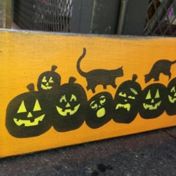 Halloween Pumpkins Wood Sign Distressed Wall Hanging Reclaimed Pallet Rustic Decor Repurposed Pumpkin Patch Black Cat - thumbnail 3