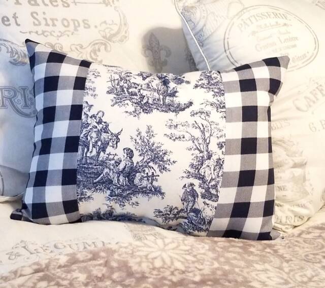 Ch??teaucore French Country Blue Toile Decorative Throw Pillow, Elegant Pillow Cushion, Parisian Home Decor - image 1
