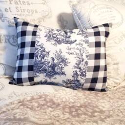 Ch??teaucore French Country Blue Toile Decorative Throw Pillow, Elegant Pillow Cushion, Parisian Home Decor - thumbnail 2