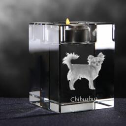 Chihuahua, Crystal Candlestick With Dog, Souvenir, Decoration, Limited Edition, Collection - thumbnail 2