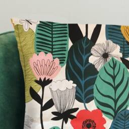 Scandi Floral Cushion Cover Botanical Print, Handmade - thumbnail 2