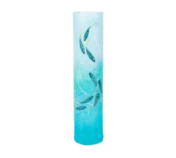 Hand-Painted Fish Bud Vase Strawsilk Glassware By Karen Keir - thumbnail 1