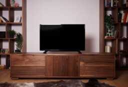 Super-Luxury Walnut Tv Cabinet - Solid Hardwood Stamford Made To Order Clear Finish