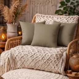 Earthy Olive Green Cushion Case 18x18 - thumbnail 1