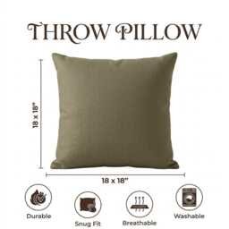 Earthy Olive Green Cushion Case 18x18 - thumbnail 3