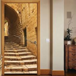 Door Wall Sticker Alley in Jerusalem/ Wallpaper Jerusalem/ Jerusalem Decal/ Poster/ Mural - thumbnail 2