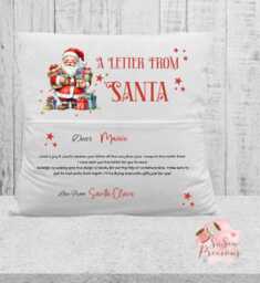 Christmas Reading Cushion Personalised Book Pillow Festive With Pocket Kids Gift Eve Box Custom Holiday - thumbnail 1