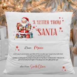 Christmas Reading Cushion Personalised Book Pillow Festive With Pocket Kids Gift Eve Box Custom Holiday - thumbnail 2