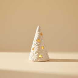 Talavera Christmas Tree Candle Holder - Handmade Mexican Pottery Lantern Holiday Decor - thumbnail 2