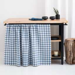 Linen Curtain, Kitchen Hideaway Cupboard Rod Pocket Curtain - thumbnail 4