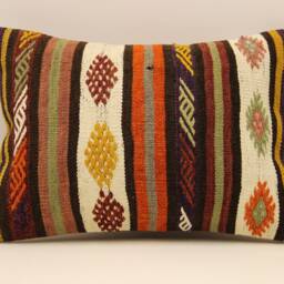 Throw Lumbar Kilim Pillow 14x20 in - 35x50 cm Boho Pillowcover Kilim Cushion Cover Tribal Pillow 4Bef-408 - thumbnail 2