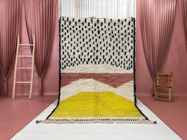 Handwoven Moroccan Beni Ourain Wool Rug - 5x8 Ft - image 1