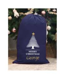 Personalised Xl Santa Tree Star Sacks - Christmas Stockings Eve Box Custom Gift Bags Personalized Xmas Decorations - thumbnail 1