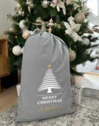 Personalised Xl Santa Tree Star Sacks - Christmas Stockings Eve Box Custom Gift Bags Personalized Xmas Decorations - thumbnail 2