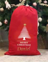 Personalised Xl Santa Tree Star Sacks - Christmas Stockings Eve Box Custom Gift Bags Personalized Xmas Decorations - thumbnail 3