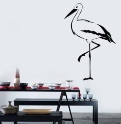 Wall Vinyl Decal Heron Wader Marsh Bird Long Leg Living Room Decor - #2461Dn - thumbnail 1