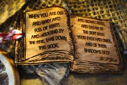W.b Yeats Inspired Christmas Ornament Wood Bauble Festive Ireland When You Are Old Prom Book Rustic Handmade Wooden Tree Decoration - thumbnail 1