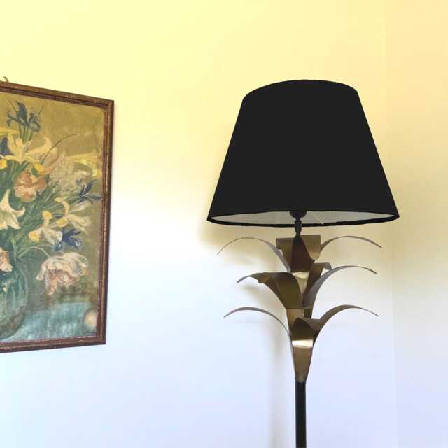Black Cotton Empire Lampshade, Coolie Ceiling Light Shade - image 1