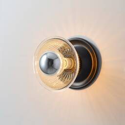 1 Light Black Wall Sconce With Glass Bowl Shade For Modern Bathroom Vanity & Hallway - Mid Century Industrial Ceiling Flush Mount Bonnie