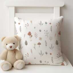 Woodland Mushroom & Flowers Bedding, Duvet Covers, Fitted Sheets, Watercolour Kids Baby Childrens Room Decor - thumbnail 3