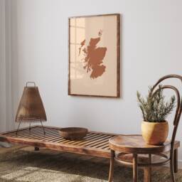 Scotland Map Boho Wall Art Print Mid Century Travel Poster - thumbnail 2