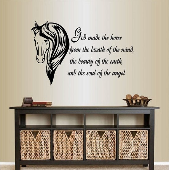 In-Style Decals Wall Vinyl Decal Home Decor Art Sticker God Made The Horse From Breath... Quote Animal Room Removable Design 128 - image 1