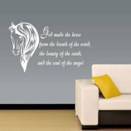 In-Style Decals Wall Vinyl Decal Home Decor Art Sticker God Made The Horse From Breath... Quote Animal Room Removable Design 128 - thumbnail 2